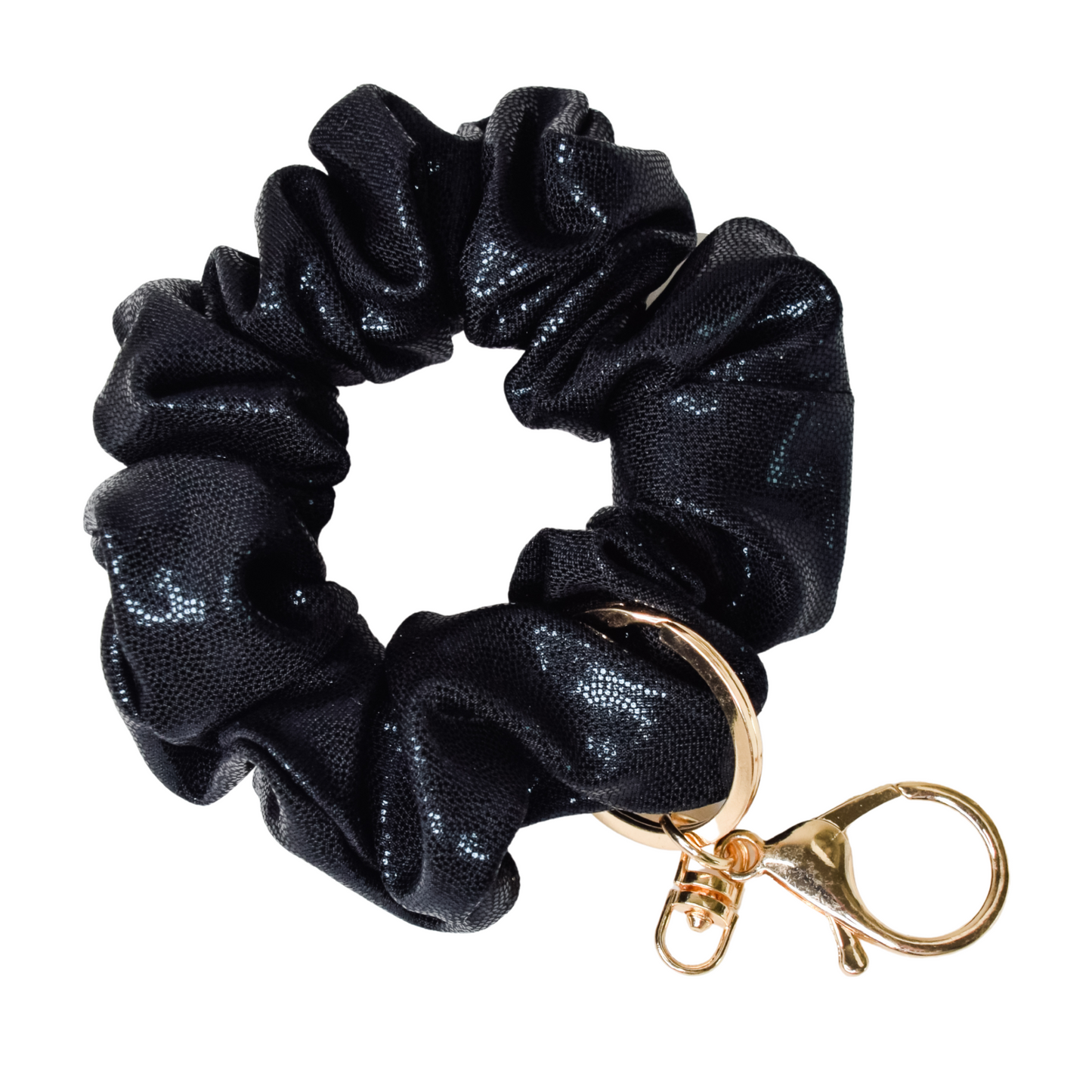 Black Shimmer Scrunchie Key Chain