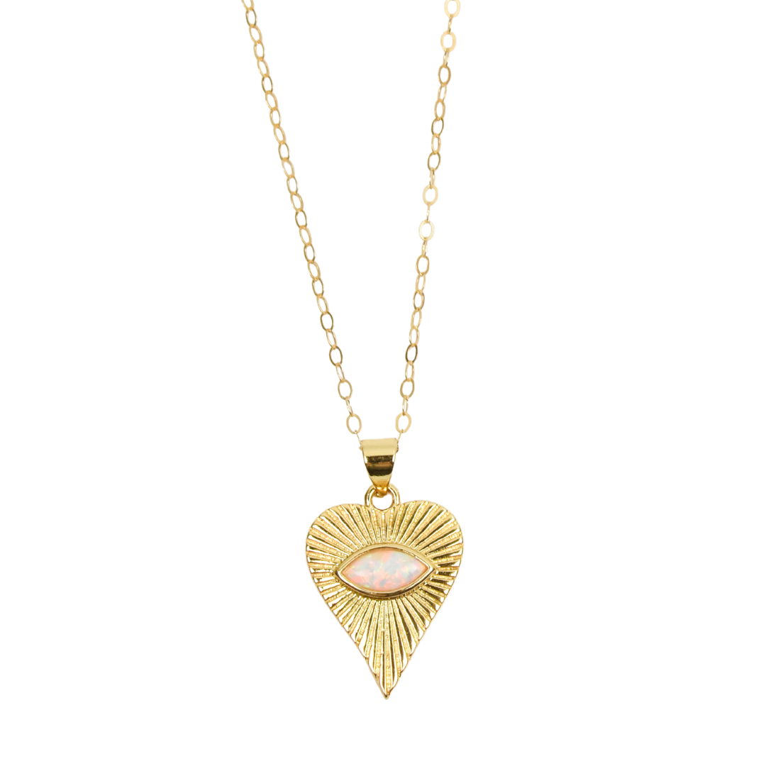 Opal Heart Necklace