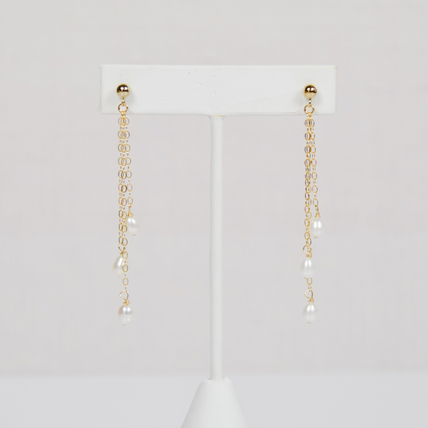 Pearl Chain Drop Earrings