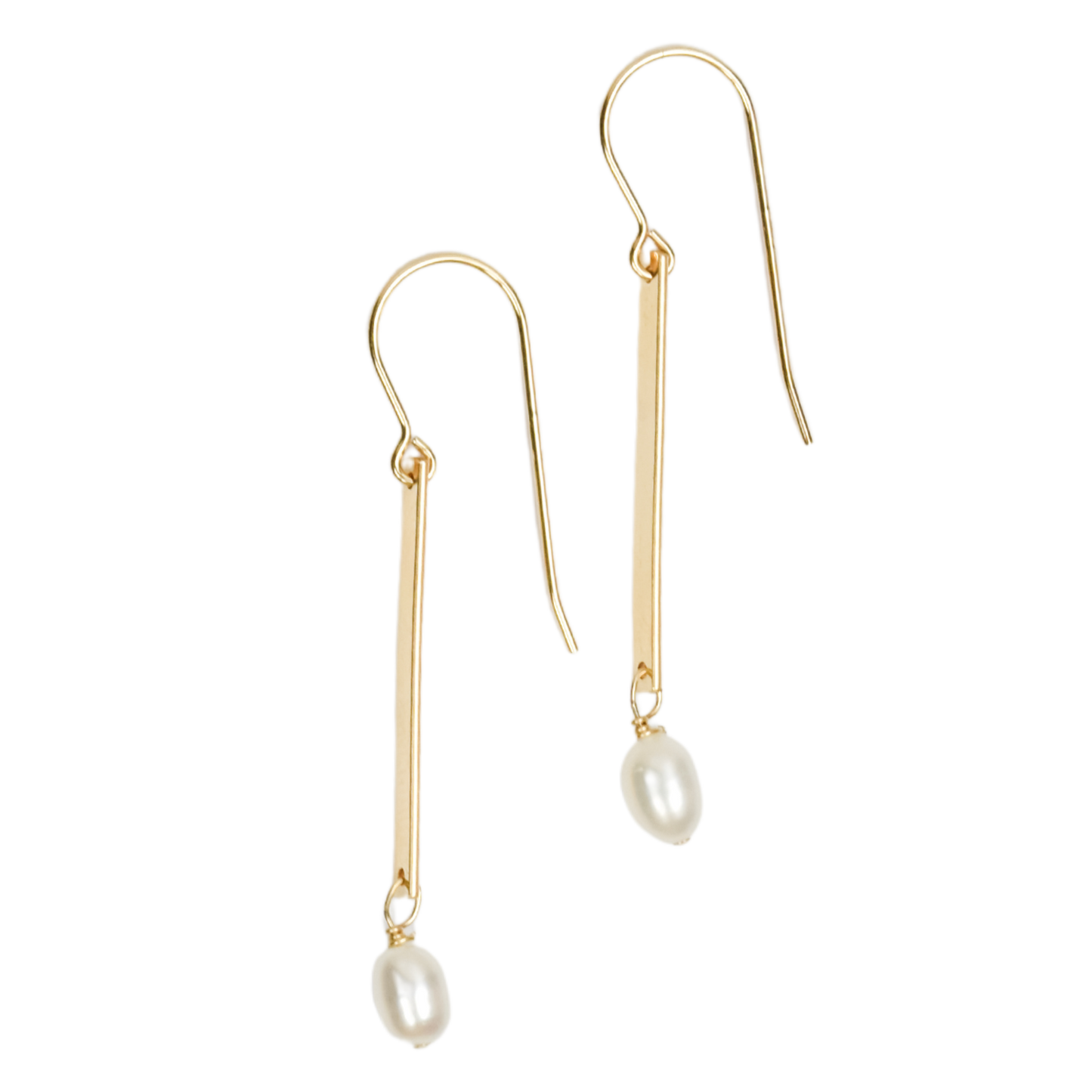 Bar and Pearl Earrings