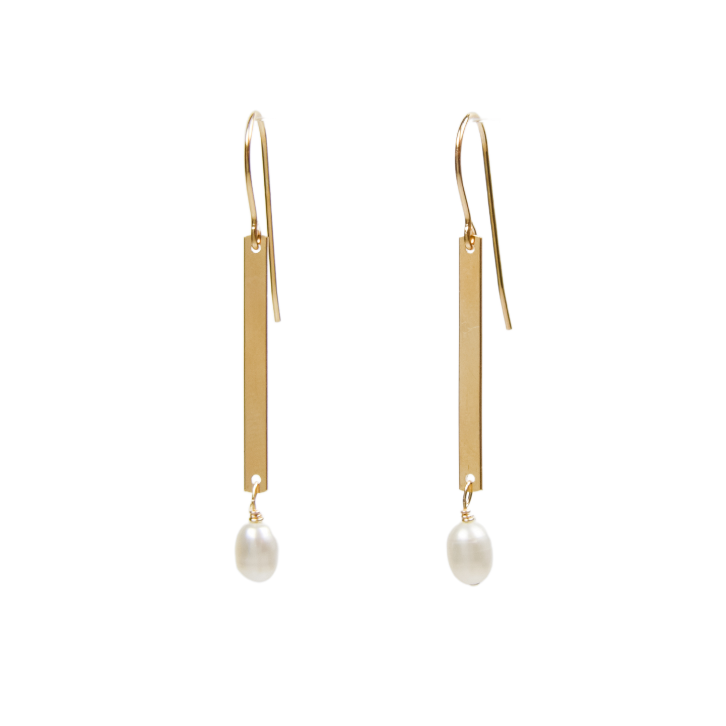 Bar and Pearl Earrings