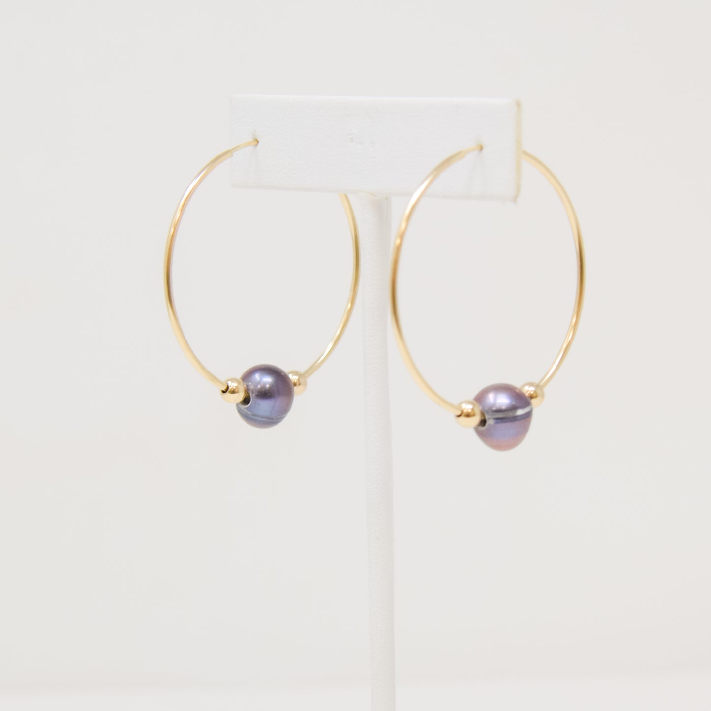 Classic Navy Pearl Hoop