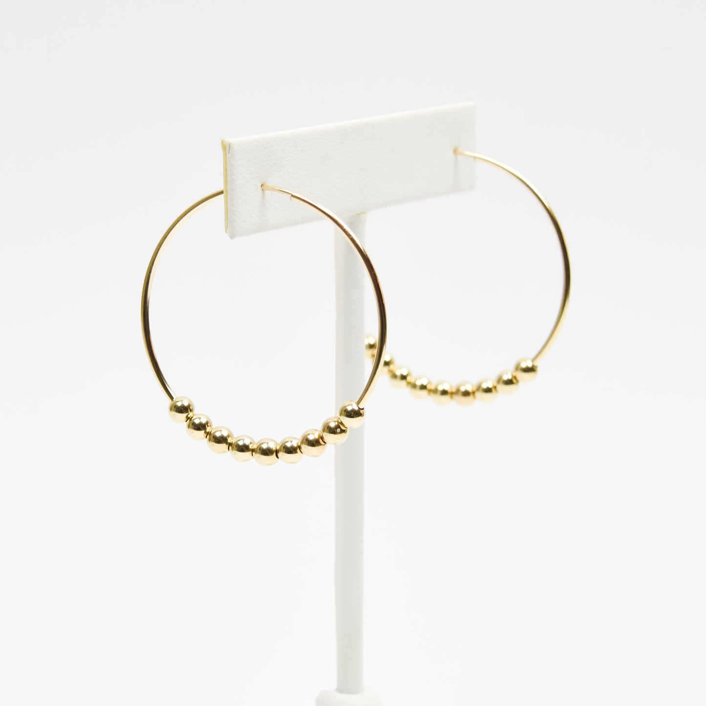 Golden Beaded Hoops