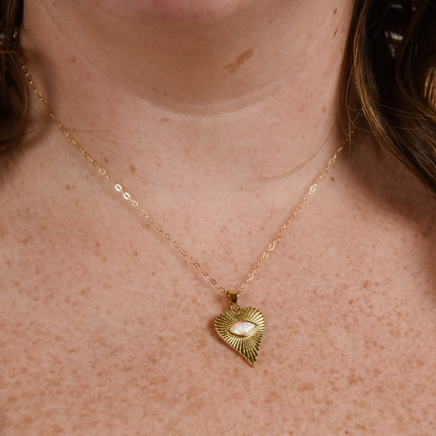 Opal Heart Necklace