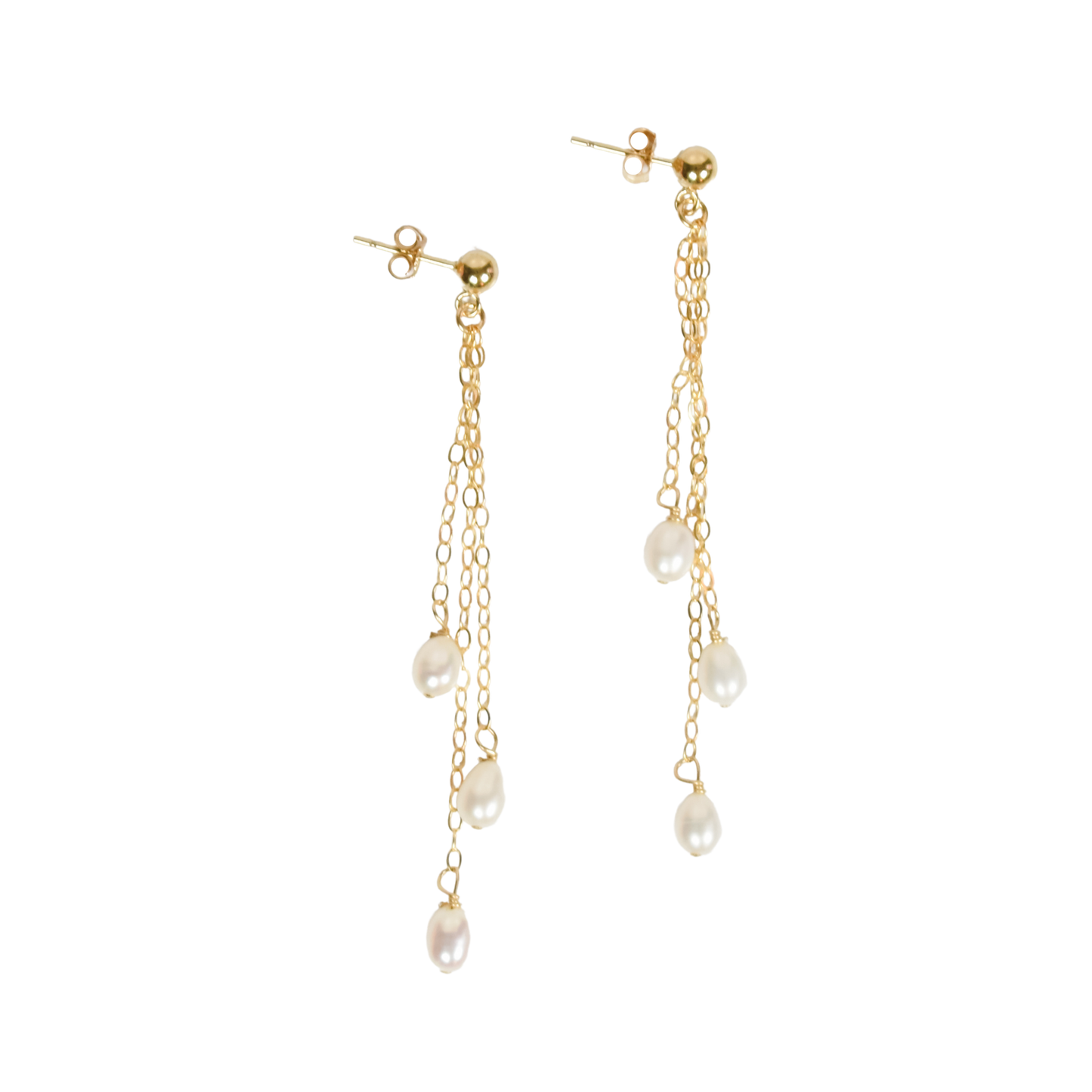 Pearl Chain Drop Earrings