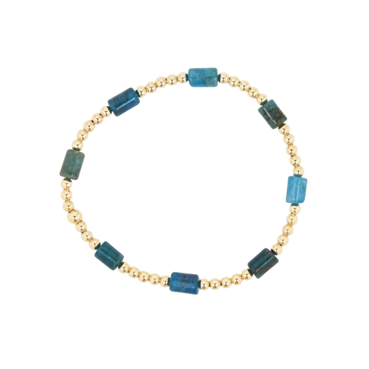Barrel Bracelet - Blue Apatite
