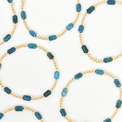 Barrel Bracelet - Blue Apatite