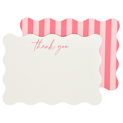 Pink Stripe Thank You Cards