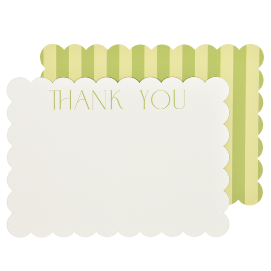 Green Stripe Thank You Cards