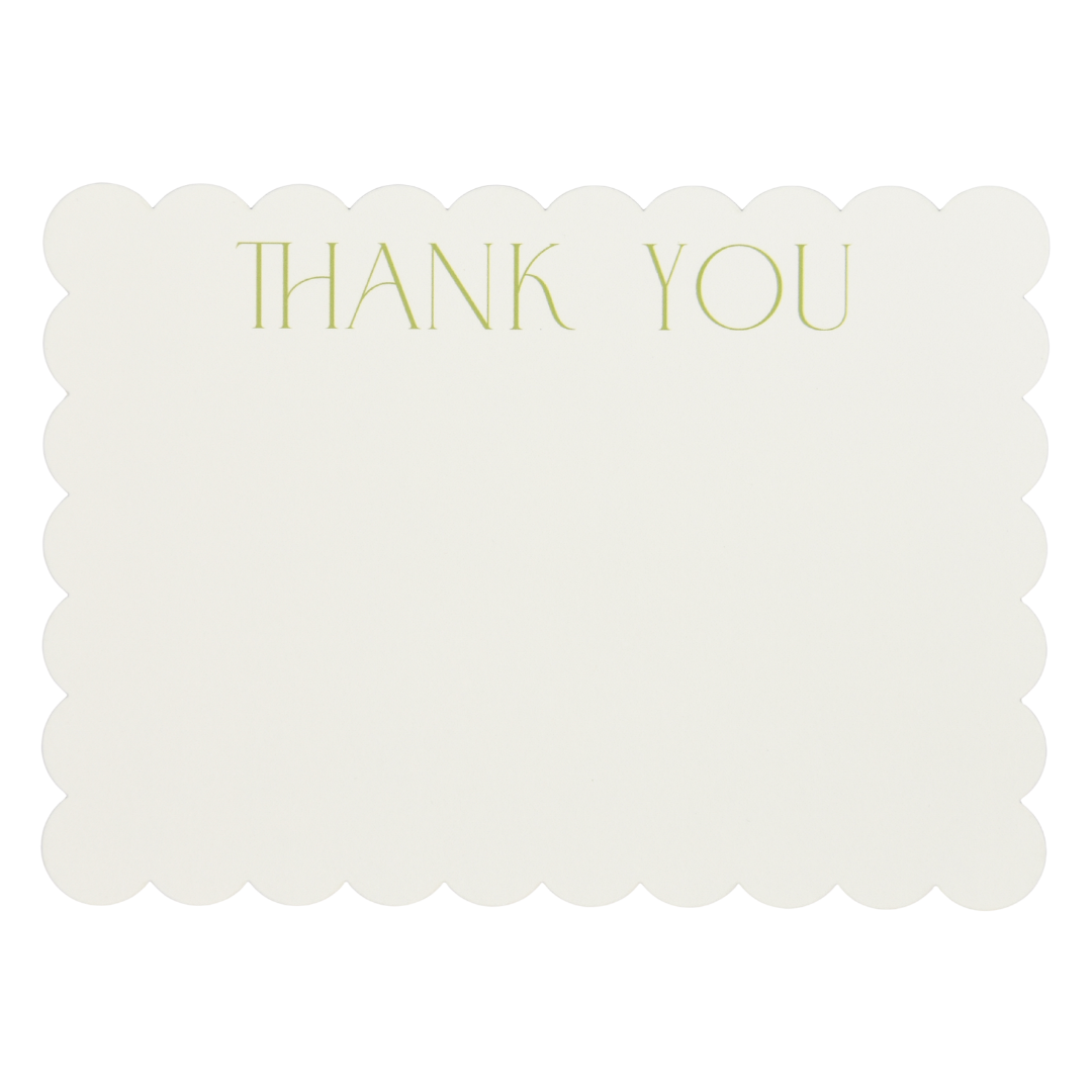 Green Stripe Thank You Cards
