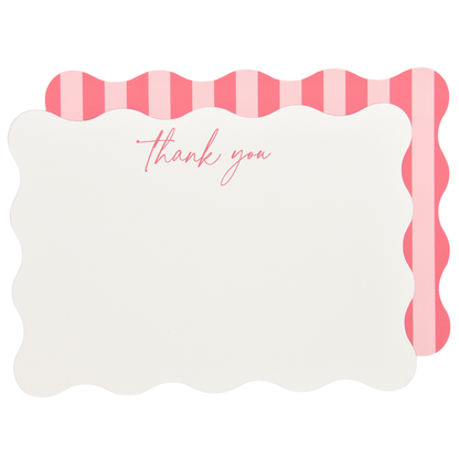 Pink Stripe Thank You Cards