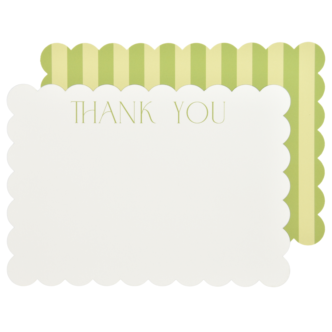 Green Stripe Thank You Cards