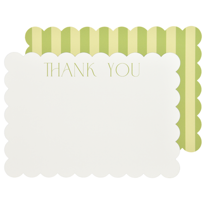 Green Stripe Thank You Cards