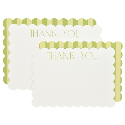 Green Stripe Thank You Cards
