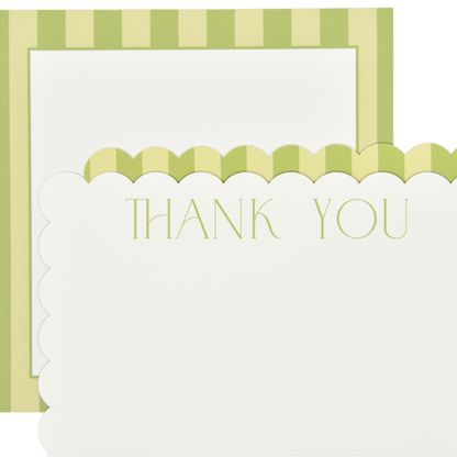 Green Stripe Thank You Cards