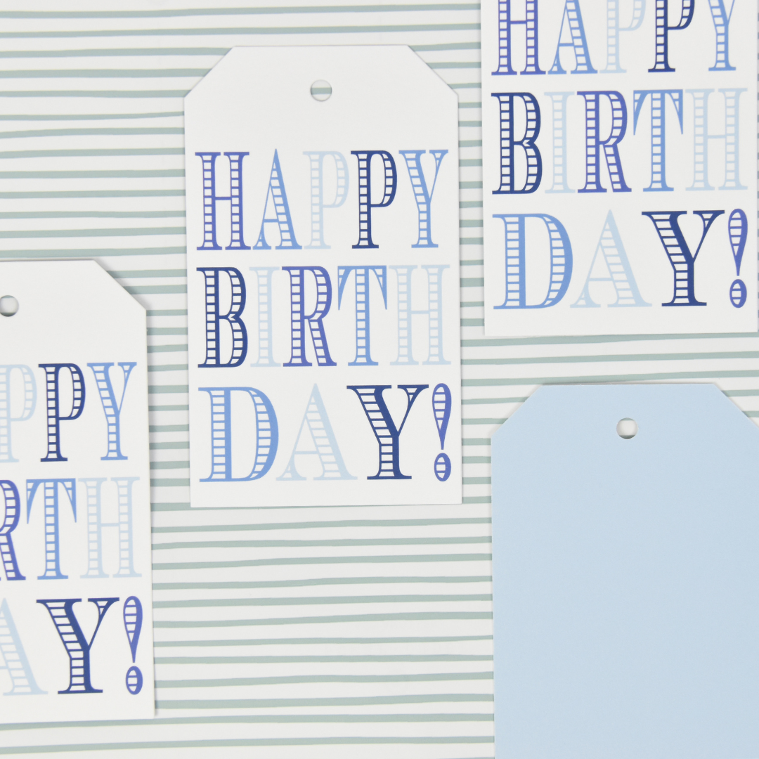Blue Birthday Gift Tags