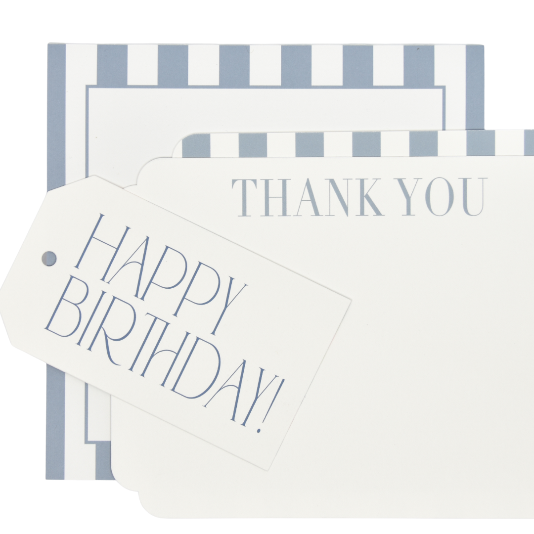 Blue Stripe Thank You Cards