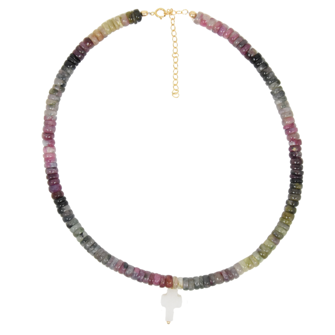 Watermelon Cross Necklace