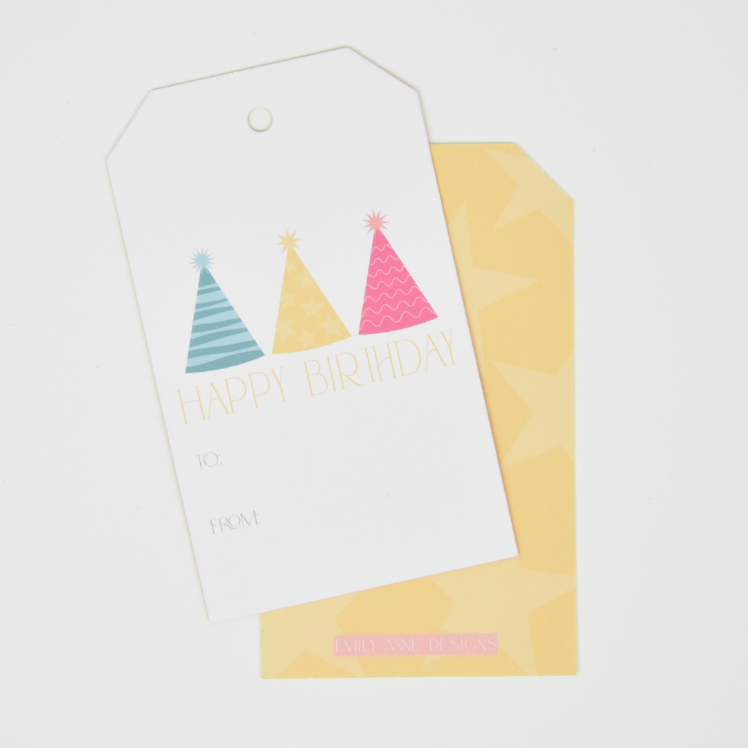 Party Hats Gift Tags