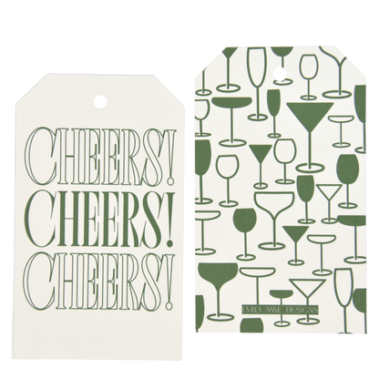 Cheers & Glasses Gift Tags