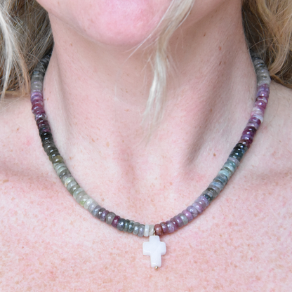 Watermelon Cross Necklace