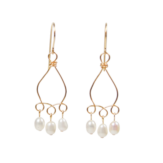 Looping Pearl Drop Earrings