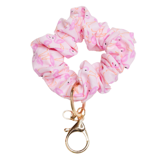 Flamingo Scrunchie Key Chain