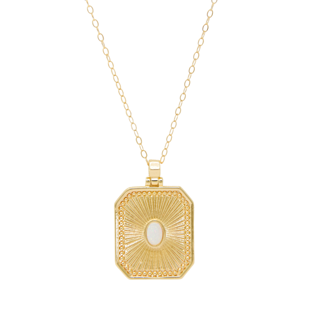 Opal Medallion Necklace