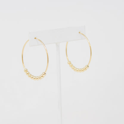 Golden Beaded Hoops