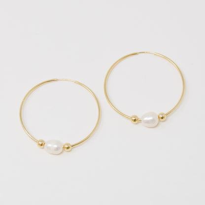 Simple Pearl Hoop