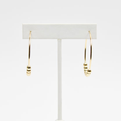 Golden Beaded Hoops