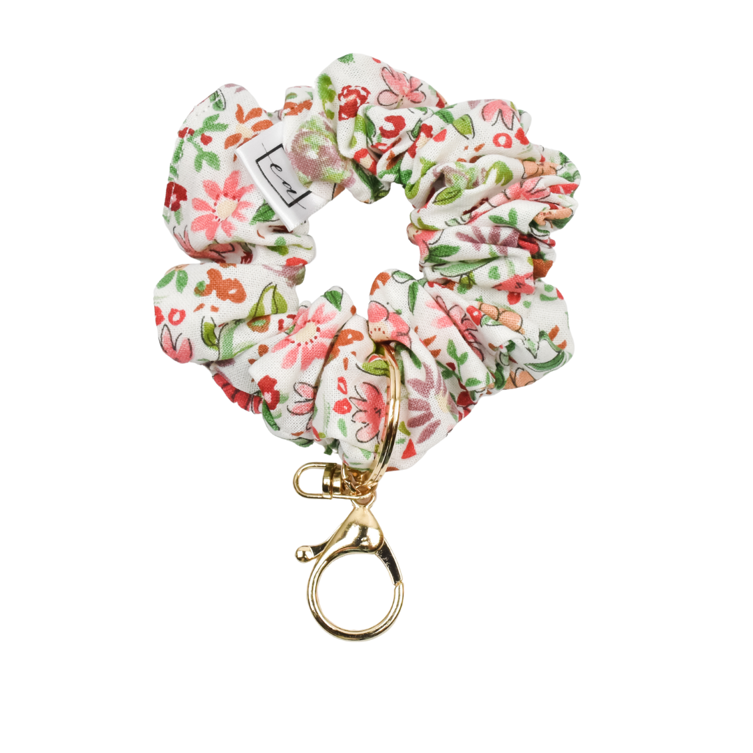 Fall Floral Scrunchie Key Chain