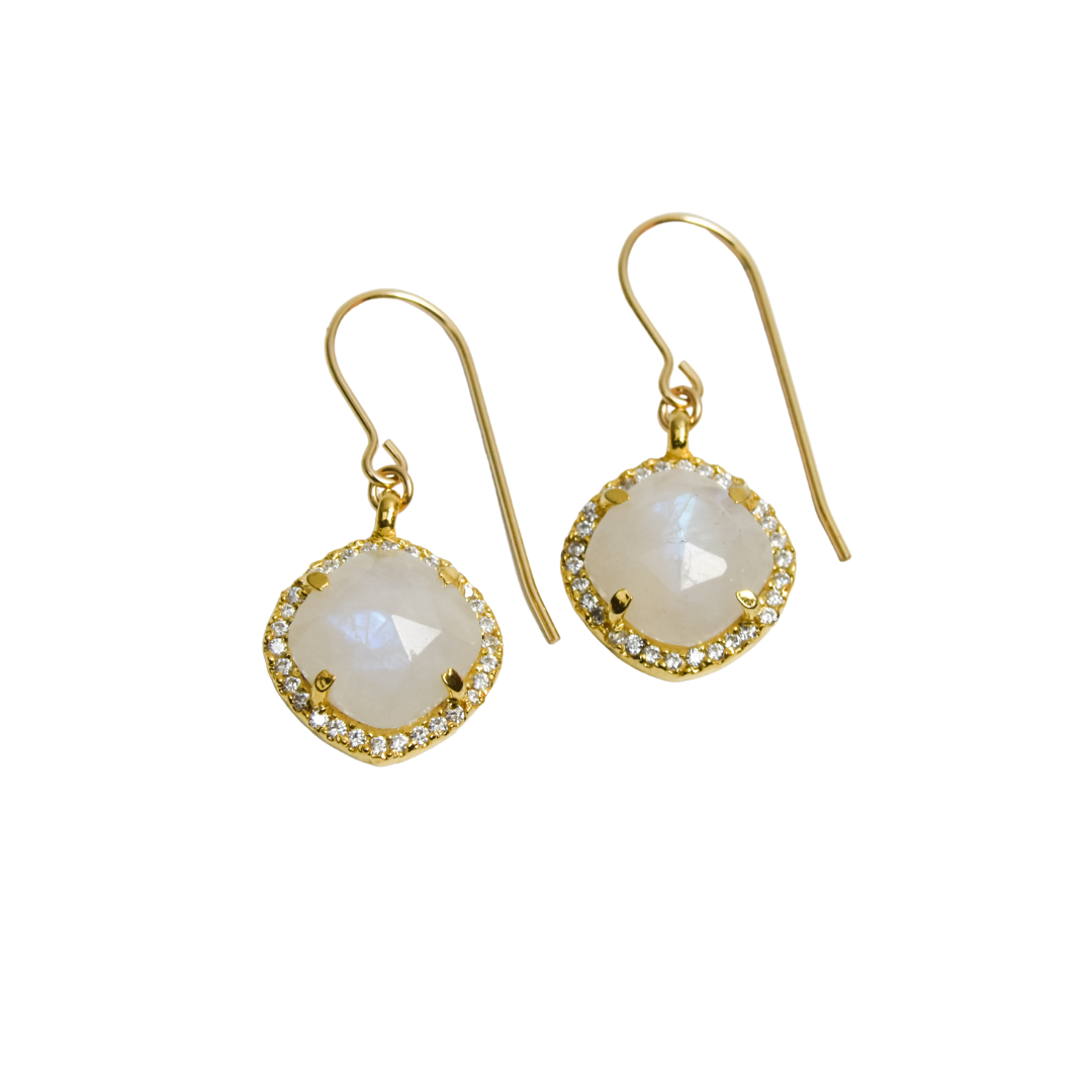 Moonstone Bezel Earrings