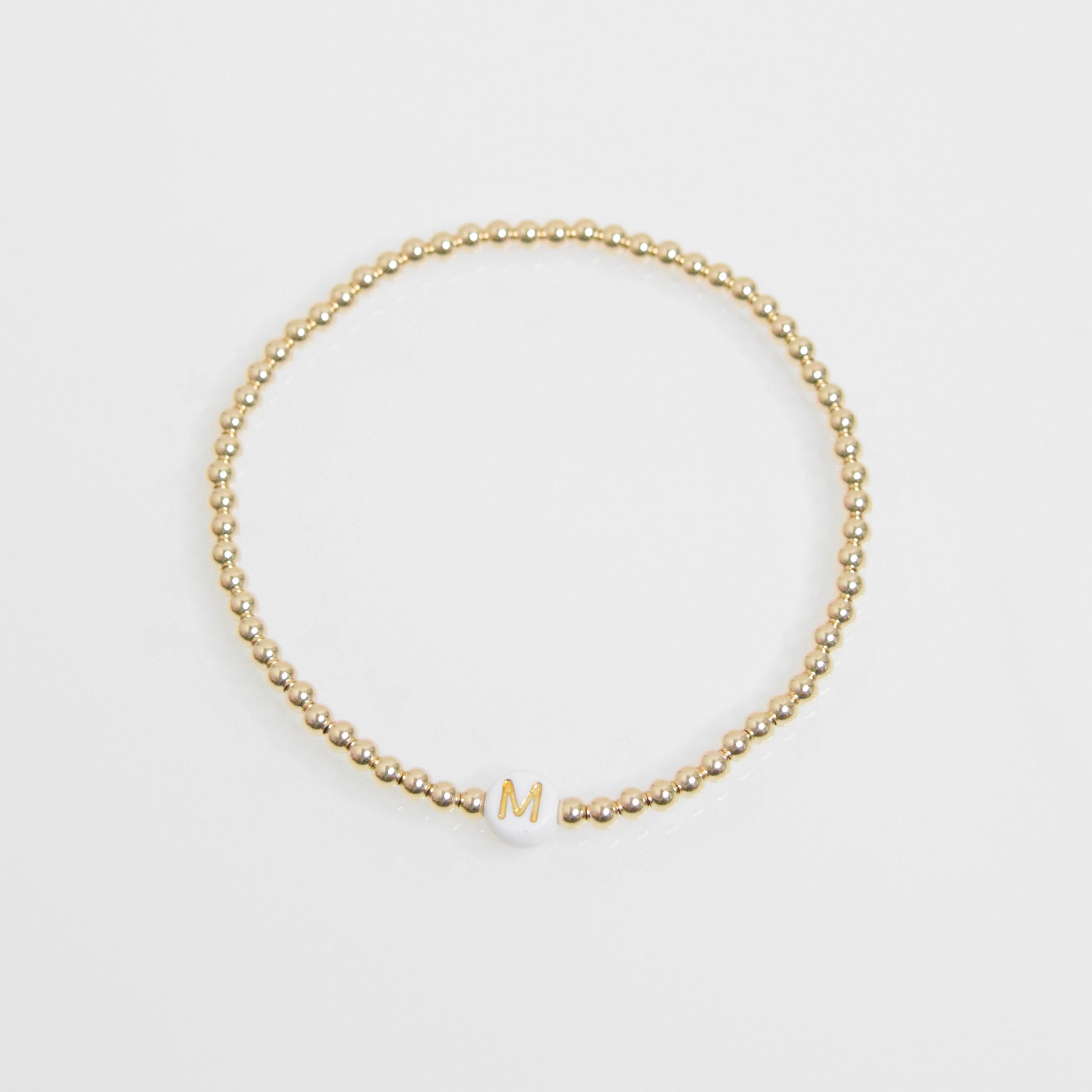 gold bracelet letter m