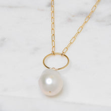Load image into Gallery viewer, Paperclip, Pearl, &amp; Circle Necklace
